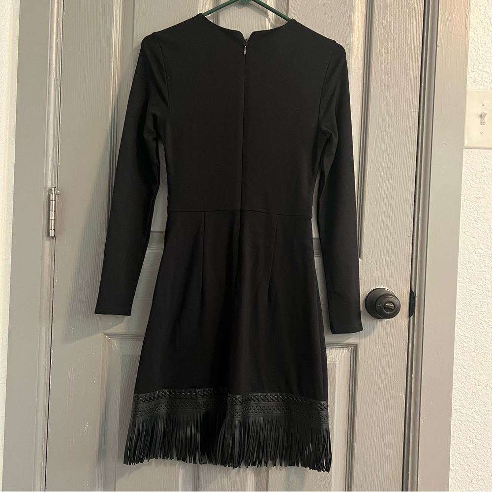 bebe Black Stitch & Fringe sheath Dress - Picture 4 of 6